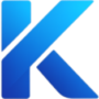 blå k logo med gradient